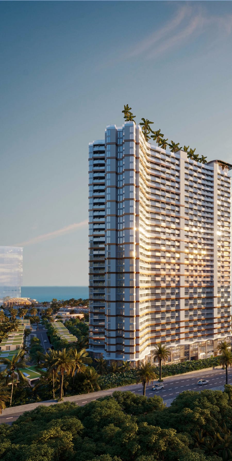 大洋のリズムを表現したファサード「Waverly」の白亜の建築